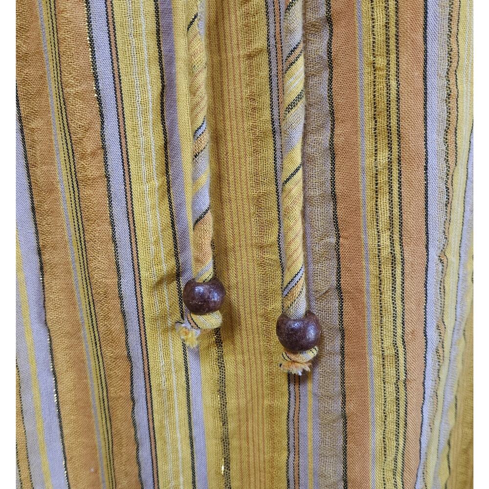 HOUSE OF HARLOW 1960 Revolve L Makena Dress Striped 3/4 Bell Sleeve Drawstring - Picture 7 of 12